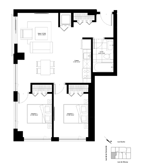 floor plan of the upper level of the house